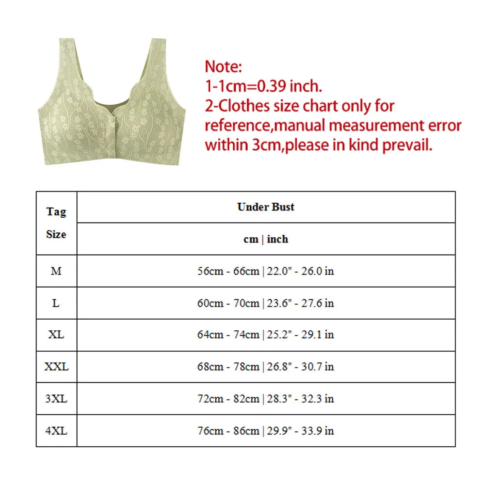 Front-Clasping Wire-Free Bras for Ladies
