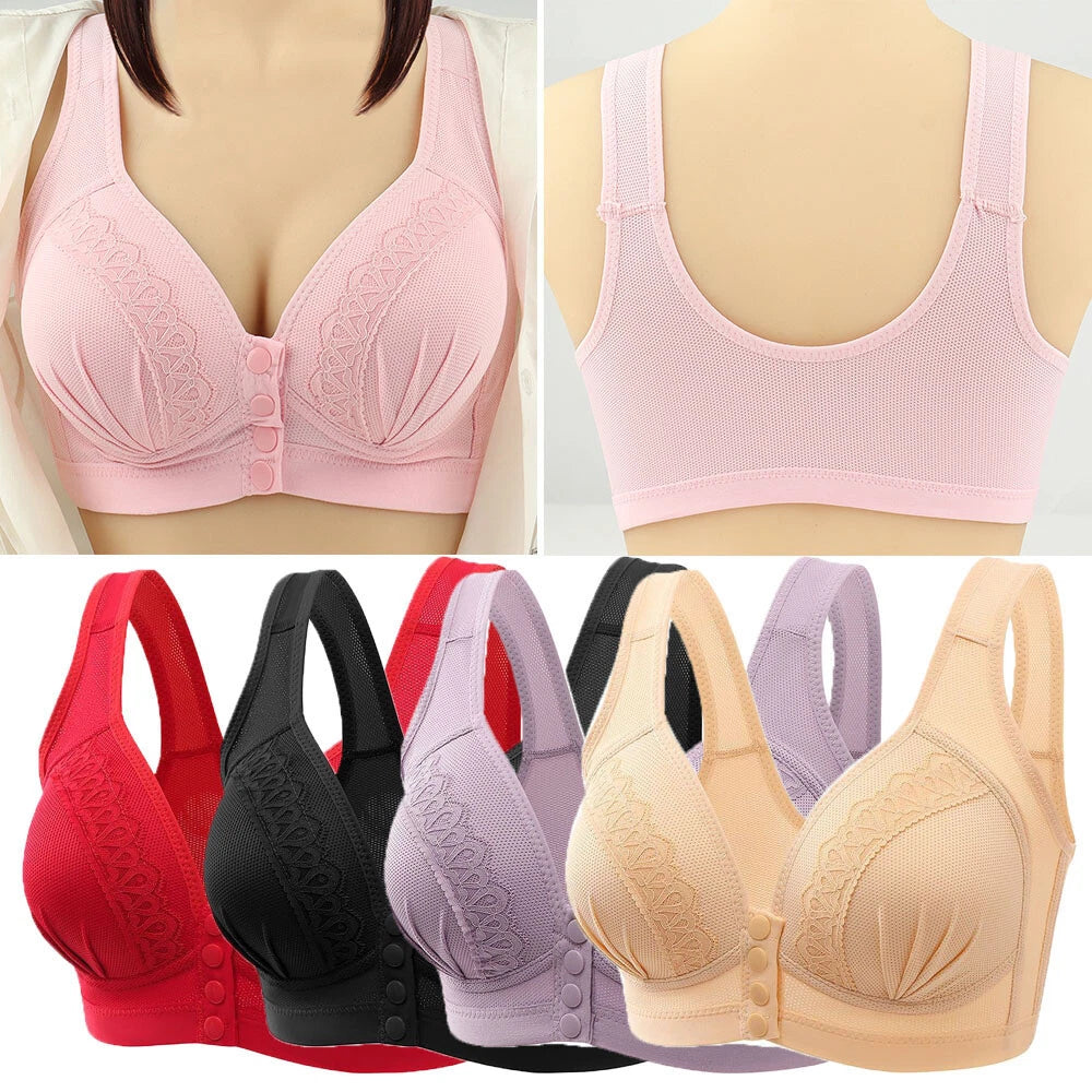 Front Closure Button Lingerie Bras Vest Bralette Underwear